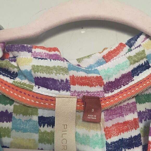 Pilcro by Anthropologie Rainbow Brushstroke Button-Down Blouse | Size S - Picture 5 of 6